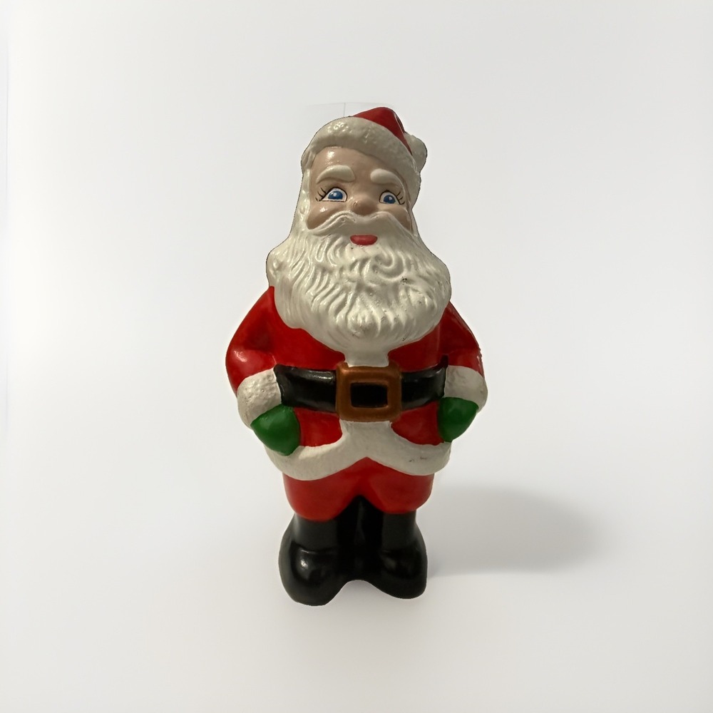 Vintage Retro Mold Hand Painted Ceramic Santa Claus Mold 1970s Christmas Holiday